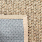 SAFAVIEH Area Rug 5x7 - Natural Fiber Collection - Natural & Beige, Seagrass, Basketweave Pattern with Border (NF114A)
