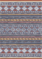 RUGSURE Washable Area Rugs 6' x 9' - 1/6 Thick - Moroccan-Inspired -Stain & Water Resistant Non-Slip - Resistant Rug for Living Room, Bedroom, Nursery, Pet & Child Friendly (Blue and Red)