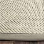 Safavieh Area Rug 6x8 - Natural Fiber Collection - Marble & Khaki, Sisal, Woven Design with Border (NF143E)
