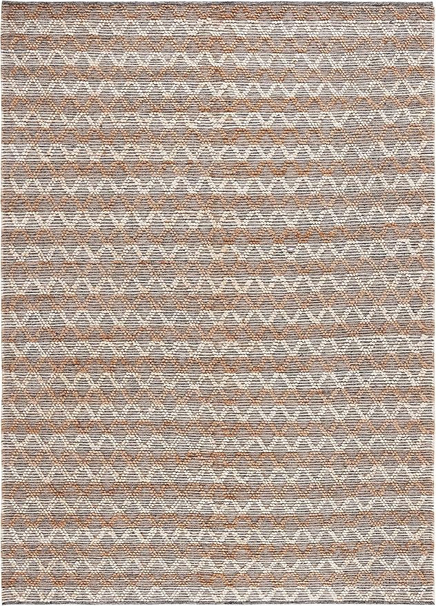 SAFAVIEH Area Rug 8x10 - Natural Fiber Collection - Large - Natural & Black, Handmade Flat Weave Jute, Farmhouse Geometric Design, Ideal for Living Room, Bedroom, Dining Space (NF382A)