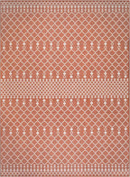 Nourison Home Positano Terracotta 9' x 12' Area Rug - Easy Clean, Non Shedding, Bed Room, Living Room, Dining Room, Kitchen (9' x 12')