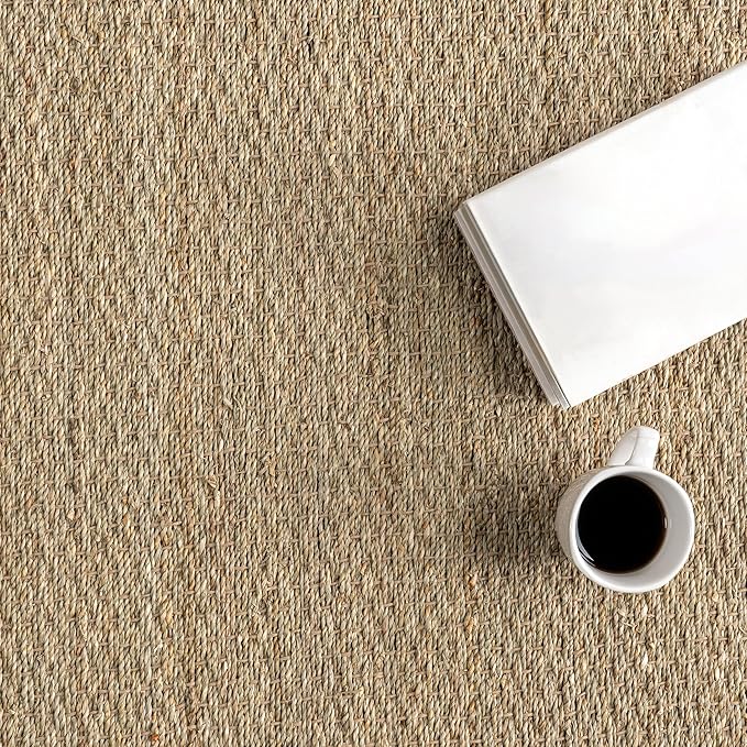 Nuloom Elijah Beige/Natural, 2'6" x 10', Basketweave, Seagrass, Soft and Textured, High Traffic, Stain Resistant, Easy Clean, Durable Runner for Bedroom, Living Room, Dining, Den, Foyer, Entryway