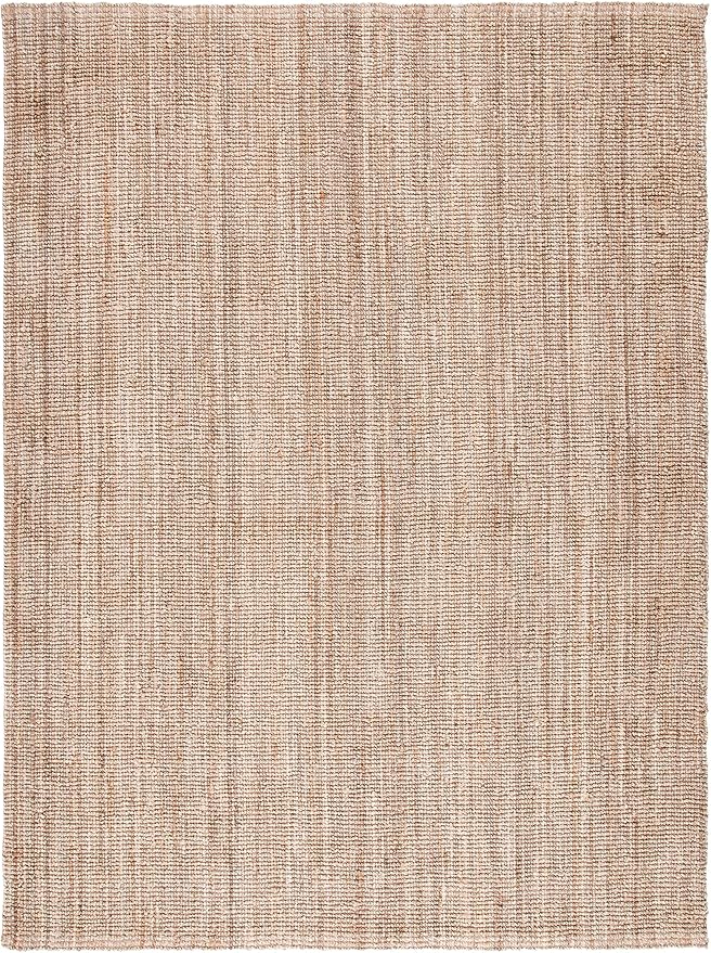 SAFAVIEH Area Rug 8x10 - Natural Fiber Collection - Large - Grey, Handmade Jute, Farmhouse Country Boho Rustic Design, Ideal for Living Room, Bedroom, Dining Space (NF808F)