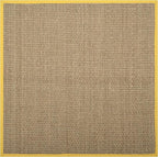 SAFAVIEH Area Rug 6' Square - Natural Fiber Collection - Natural & Gold, Seagrass, Basketweave Pattern with Border (NF114X)