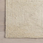 Rugs USA Juniper Tiled Jute Area Rug, 4x6, Ivory