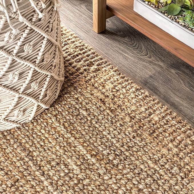 JONATHAN Y Handwoven Jute Fringe Natural Runner Rug, 2x10, Pata, Bohemian, Rustic, Cottage, Easy-Cleaning for Living Room, Bedroom, Kitchen, Non-Shedding (NRF103A-210)