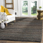 SAFAVIEH Area Rug 3x5 - Natural Fiber Collection - Charcoal, Handmade Jute, Braided Woven Design, Ideal for Entryway, Living Room, Bedroom (NF212C)
