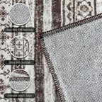 RUGSURE Washable Area Rugs 6' x 9' - 1/6 Thick - Moroccan-Inspired -Stain & Water Resistant Non-Slip - Resistant Rug for Living Room, Bedroom, Nursery, Pet & Child Friendly (Brown)