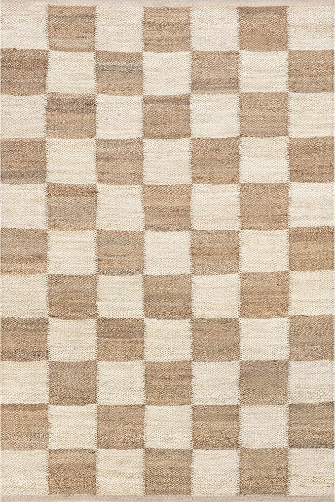 Nuloom Christana Ivory, 5' x 8', Handmade, Jute & Cotton, Soft and Textured, High Traffic, Stain Resistant, Easy Clean, Durable Area Rug for Bedroom, Living Room, Dining Space, Den, Foyer