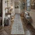 Black Runner Rug 2x12 Vintage Area Carpet Hallway Long Indoor Kitchen Washable Living Room Low Pile Traditional Distressed Retro Accent Throw Rug Non Slip Laundry Bathroom Office Dining Room