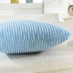 Home Brilliant Blue Throw Pillow Covers Set Supersoft Corduroy Decorative Pillow Covers Velvet Cushion Cover for Bed, 18x18 Inch, Baby Boy Blue