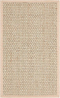 SAFAVIEH Area Rug 3x5 - Natural Fiber Collection - Natural & Beige, Seagrass, Basketweave Pattern with Border (NF114A)