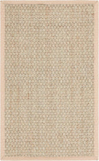 SAFAVIEH Area Rug 3x5 - Natural Fiber Collection - Natural & Beige, Seagrass, Basketweave Pattern with Border (NF114A)