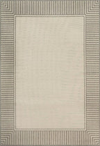 Nuloom Asha Light Grey/Ivory, 5' x 8', Casual, Striped Border, Soft and Cozy, High Traffic, Stain Resistant, Easy Clean, Durable Area Rug for Indoor/Outdoor Patio, Deck, Porch, Garden, Courtyard