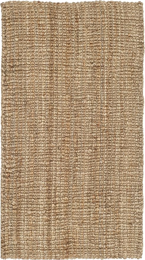 SAFAVIEH Area Rug 2x3 - Natural Fiber Collection - Natural Brown, Handmade Jute, Farmhouse Style, Chunky Textured Thick Pile (NF447A)