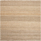 SAFAVIEH Natural Fiber Collection Area Rug - 5' Square, Natural, Handmade Farmhouse Jute, Ideal for High Traffic Areas in Living Room, Bedroom (NF732A)