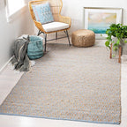 SAFAVIEH Cape Cod Collection 6' x 9' Silver / Natural CAP821J Handmade Flatweave Jute Area Rug