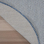 Nourison Home Courtyard Ivory Blue 6' x Round Area Rug - Easy Clean, Non Shedding, Bed Room, Living Room, Dining Room, Kitchen (6' x Round)
