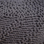 Christopher Knight Home Aria Outdoor Fabric Weave Pouf, Dark Grey