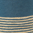 REDEARTH · Cylindrical Pouf Foot Stool Ottoman - Jute Braided Pouffe Poof Accent Sitting Footrest for Living Room, Bedroom, Nursery, Patio, Lounge Set of 2 (Teal Natural, 14.5"X14.5"X16")