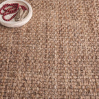 SAFAVIEH Natural Fiber Collection Area Rug - 4' Square, Natural, Handmade Tassel Jute, Ideal for High Traffic Areas in Living Room, Bedroom (NF467A)