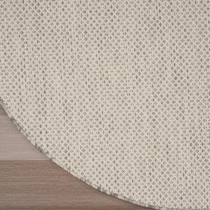 Nourison Home Courtyard Ivory Silver 3' x 5' Oval Area Rug - Easy Clean, Non Shedding, Bed Room, Living Room, Dining Room, Kitchen (3' x 5' Oval)