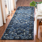 SAFAVIEH Vintage Hamadan Collection Runner Rug - 2'3" x 20', Blue & Grey, Traditional Persian Design, Non-Shedding & Easy to Clean, Ideal for Hallway, Foyer, Entryway, Bedroom (VTH211N)