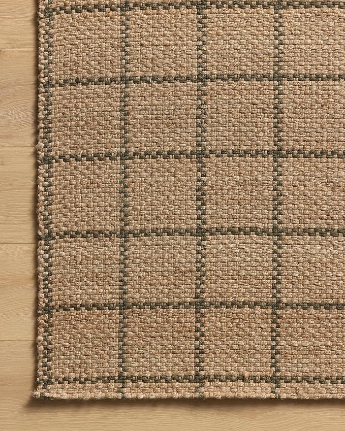Loloi Chris Loves Julia Fletcher Collection FLE-01 Natural/Olive 8'-6" x 11'-6", .37" Pile Height, Area Rug