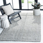 SAFAVIEH Natural Fiber Collection Area Rug - 6' x 9', Grey, Handmade Farmhouse Jute, Ideal for High Traffic Areas in Living Room, Bedroom (NF730F)