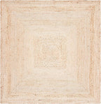 SAFAVIEH Area Rug 7' Square - Cape Cod Collection- Natural Brown, Handmade Braided Flat Weave Jute (CAP252A)