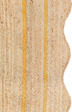 Wave Scalloped Natural Jute Rug Boho Jute Rug Entryway Runner Rug Farmhouse Scallop Rug, Yellow (11'x14')