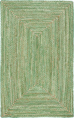 SAFAVIEH Area Rug 6x9 - Cape Cod Collection - Green & Natural Brown, Handmade Jute & Cotton, Woven Braided Design (CAP202Y)