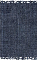 Nuloom Daniela Navy, 5' x 7'6", Handmade, Jute, Tassel, Soft and Textured, High Traffic, Stain Resistant, Easy Clean, Durable Area Rug for Bedroom, Living Room, Dining Space, Foyer, Entryway