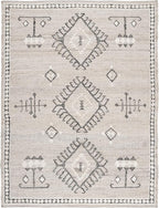 SAFAVIEH Area Rug 8x10 - Kilim Collection - Large - Grey & Black, Handmade Flat Weave Jute, Ideal for Living Room, Bedroom, Office, Dining Space (KLM762F)