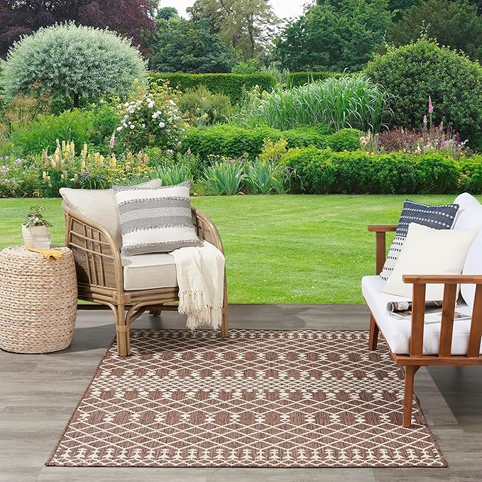 Nourison Home Positano Natural 8' x 10' Area Rug - Easy Clean, Non Shedding, Bed Room, Living Room, Dining Room, Kitchen (8' x 10')
