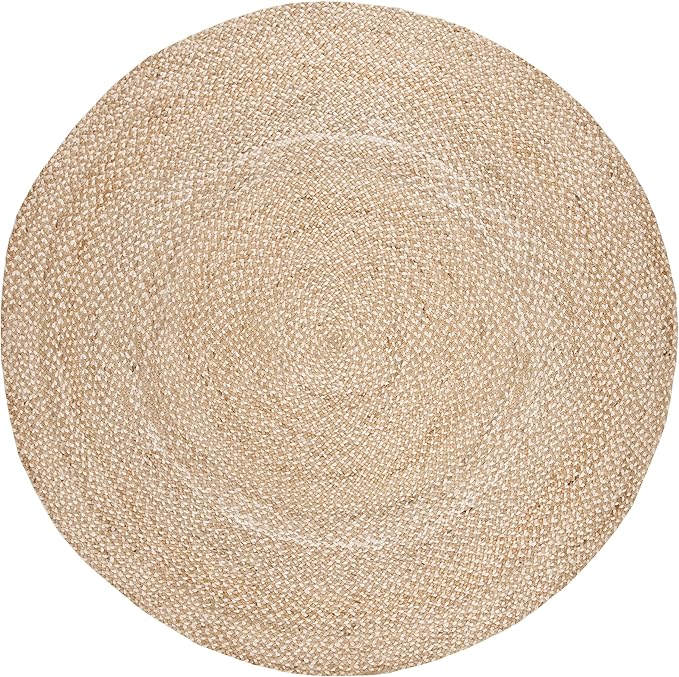 SAFAVIEH Natural Fiber Collection Round Rug - 12' Round, Natural & Ivory, Farmhouse Design, Ideal for High Traffic Areas in Living Room, Bedroom & Dining Room (NF804B-12R)