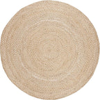 SAFAVIEH Natural Fiber Collection 11' Round Natural/Ivory NF804B Handmade Boho Farmhouse Country Braided Premium Jute Entryway Foyer Living Room Bedroom Kitchen Area Rug