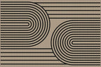 Outdoor Rug 4x6, Easy Jute Rug Non-Slip Indoor Outdoor Carpet, Washable Floor Mat Modern Black Striped Area Rug for Living Room, Bedroom, Patio, Dining Room, Office Area, Black