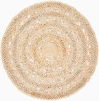 SAFAVIEH Natural Fiber Round Collection 4' Round Natural NF169A Handmade Boho Charm Farmhouse Jute Area Rug