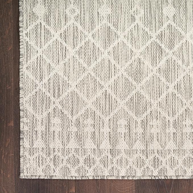 Nourison Home Positano Light Grey 2' x 6' Area Rug - Easy Clean, Non Shedding, Bed Room, Living Room, Dining Room, Kitchen (6' Runner)