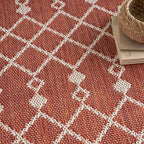 Nourison Home Positano Terracotta 5' x 7' Area Rug - Easy Clean, Non Shedding, Bed Room, Living Room, Dining Room, Kitchen (5' x 7')
