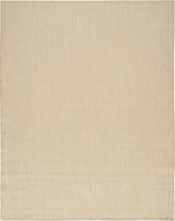 Nourison Home Courtyard Natural 9' x 12' Area Rug - Easy Clean, Non Shedding, Bed Room, Living Room, Dining Room, Kitchen (9' x 12')