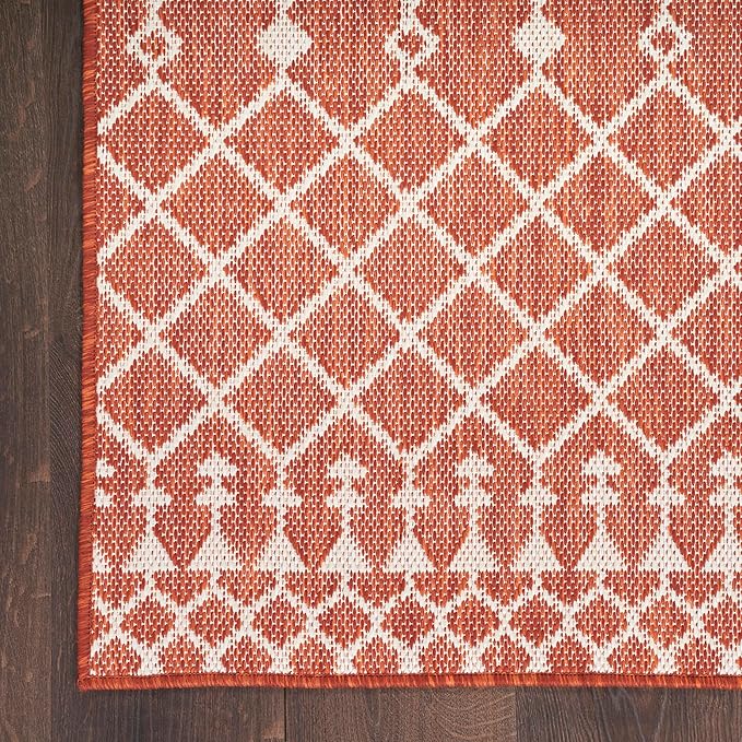 Nourison Home Positano Terracotta 6' x 9' Area Rug - Easy Clean, Non Shedding, Bed Room, Living Room, Dining Room, Kitchen (6' x 9')