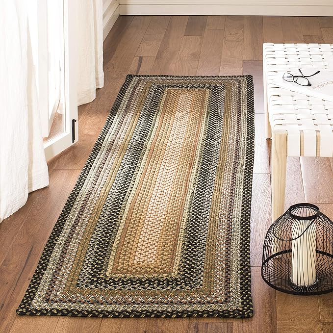 SAFAVIEH Washable Rug Outdoor Braided Collection - 2'3" x 20' Runner, Multi, Handmade & Reversible, Non-Shedding & Easy to Clean, Ideal for Patio, Backyard, Mudroom (BRD308A)