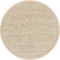 SAFAVIEH Area Rug 3' Round - Natural Fiber Collection - Natural & Beige, Seagrass, Basketweave Pattern with Border (NF114A)