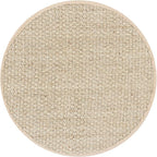 SAFAVIEH Area Rug 3' Round - Natural Fiber Collection - Natural & Beige, Seagrass, Basketweave Pattern with Border (NF114A)