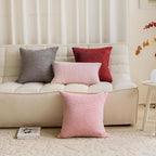 Home Brilliant Pillow Covers 20x20 Decorative Soft Velvet Corduroy Striped Square Throw Pillow Pack of 2 Cushion Cover for Bench, 50 x 50 cm, 20 x 20 Inch, Baby Pink