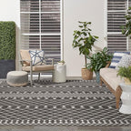 Nourison Home Positano Black 9' x 12' Area Rug - Easy Clean, Non Shedding, Bed Room, Living Room, Dining Room, Kitchen (9' x 12')