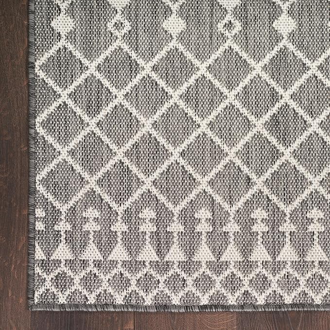 Nourison Home Positano Charcoal 7' x 10' Area Rug - Easy Clean, Non Shedding, Bed Room, Living Room, Dining Room, Kitchen (7' x 10')