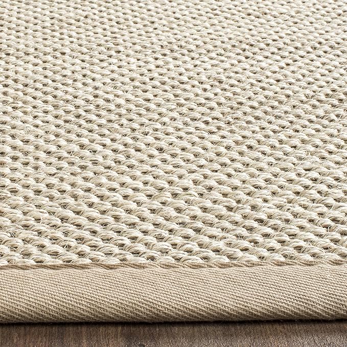 SAFAVIEH Area Rug 3x5 - Natural Fiber Collection - Marble & Linen Color, Sisal, Woven Design with Border (NF143B)